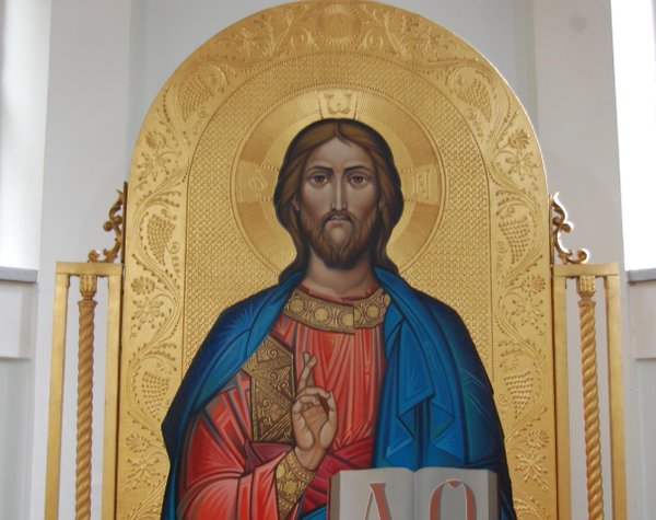 The Pantocrator, “Ruler of All”, Christ blessing his people with New Testament in left hand